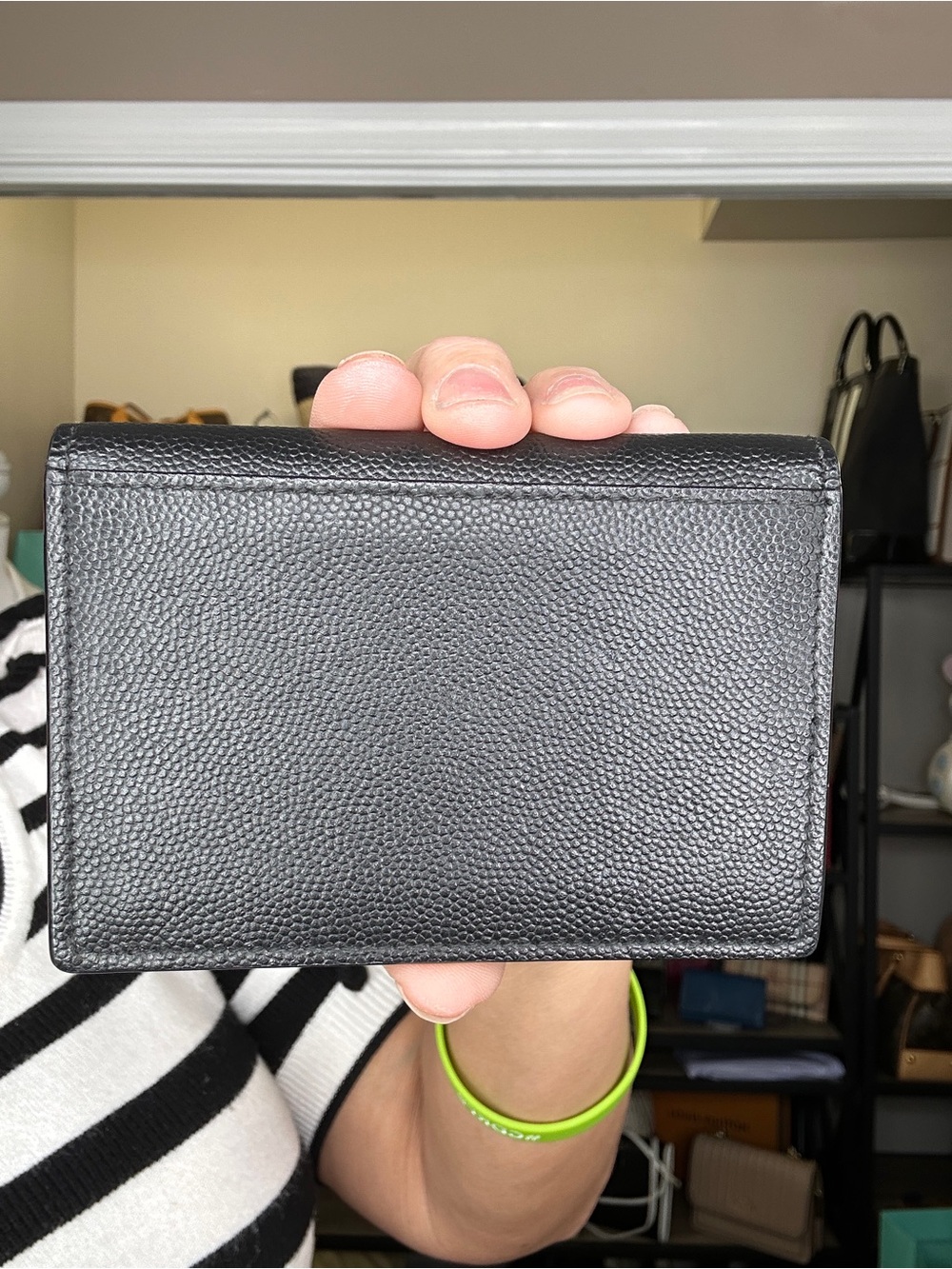 Saint Laurent Black Pebbled Leather Compact Wallet - Picture 3 of 11